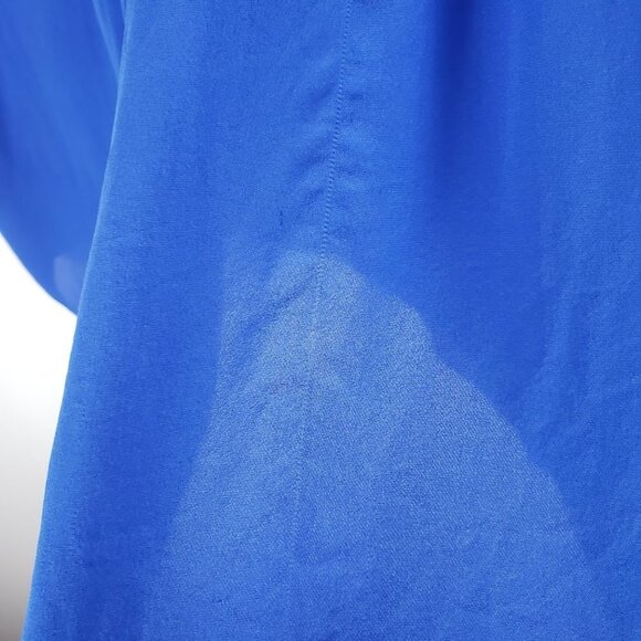 Rebecca Minkoff Silk Blouse Royal Blue Sleeveless Pleat Back Womens Size Small - Picture 8 of 10